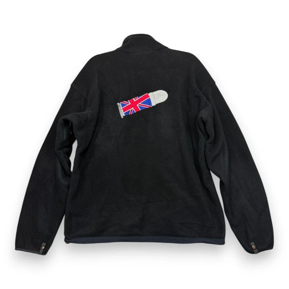 Vintage The North Face Fleece Jacket Mens L Black Denali‎ Union Jack Bullet USA